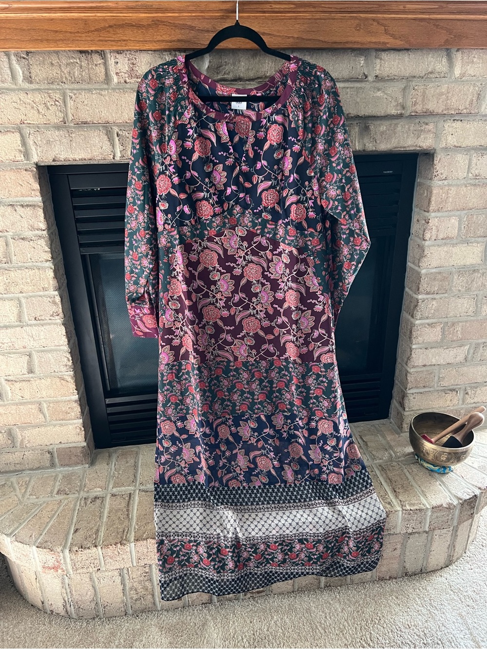 CAbi Festive Maxi Dress 3675 Mixed Print Boho